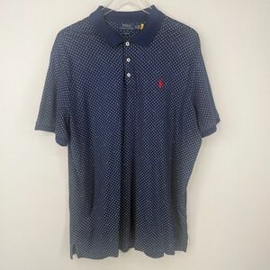 Polo Ralph Lauren Polo Men XL Navy Blue Anchor Print Classic Fit Nautical Shirt